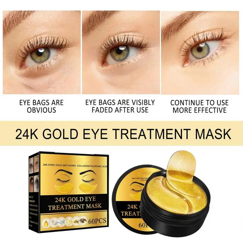 24K Gold Hyaluronic Acid Eye Mask Remove Dark Eye Circles Collagen Eye Patches Anti-Wrinkle anti Aging Eye Skin Care Patch