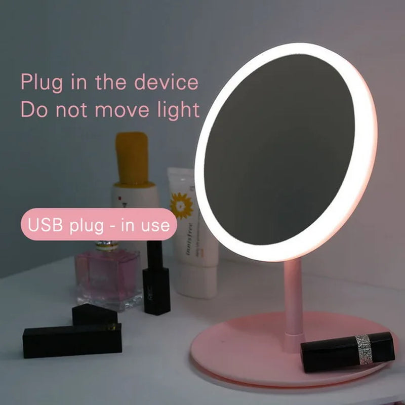 LED Makeup Mirror Touch Adjustable Lighting Desktop Makeup Mirror with Light Creative Makeup LED Light Mirrors