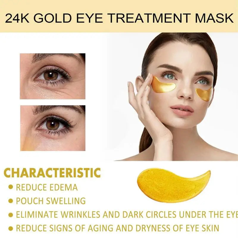 24K Gold Hyaluronic Acid Eye Mask Remove Dark Eye Circles Collagen Eye Patches Anti-Wrinkle anti Aging Eye Skin Care Patch