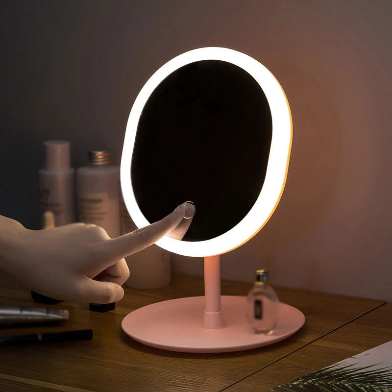 LED Makeup Mirror Touch Adjustable Lighting Desktop Makeup Mirror with Light Creative Makeup LED Light Mirrors