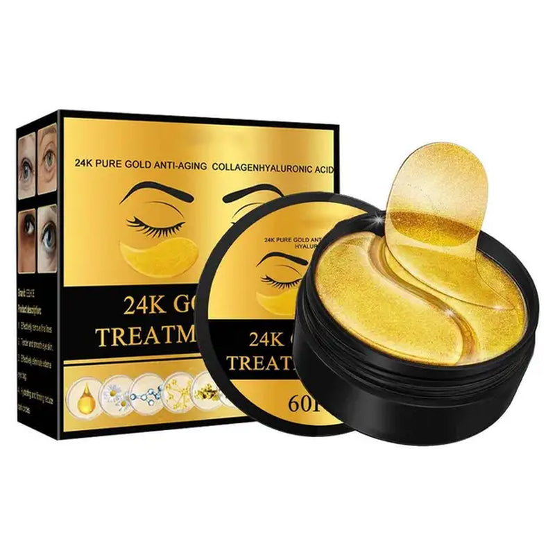 24K Gold Hyaluronic Acid Eye Mask Remove Dark Eye Circles Collagen Eye Patches Anti-Wrinkle anti Aging Eye Skin Care Patch