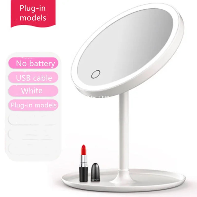 LED Makeup Mirror Touch Adjustable Lighting Desktop Makeup Mirror with Light Creative Makeup LED Light Mirrors